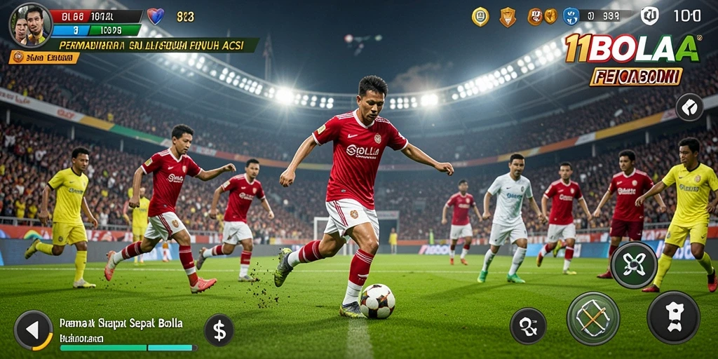 Tampilan gameplay 11BOLA yang menarik dan realistis.