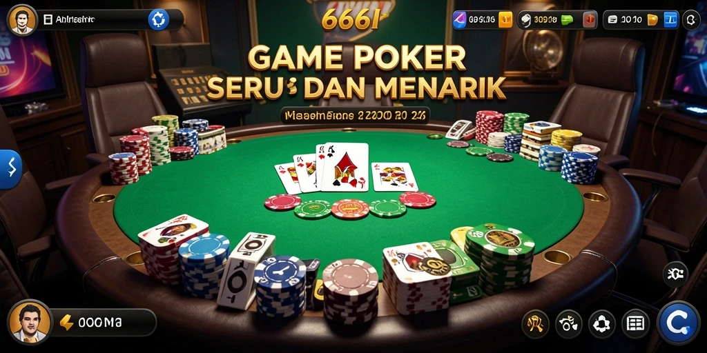 Tampilan gameplay seru di aplikasi Poker 666I.