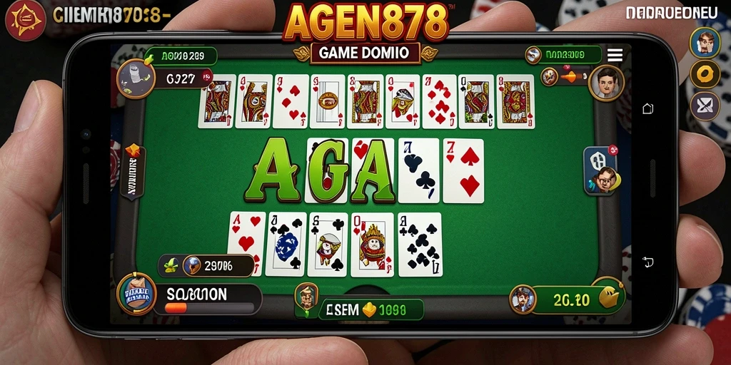 Tampilan gameplay AGEN878 dengan antarmuka domino yang menarik.