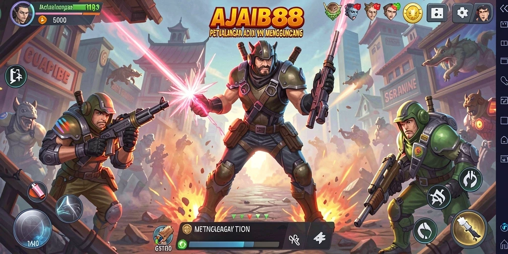 Tampilan gameplay mendebarkan AJAIB88 dengan aksi seru.