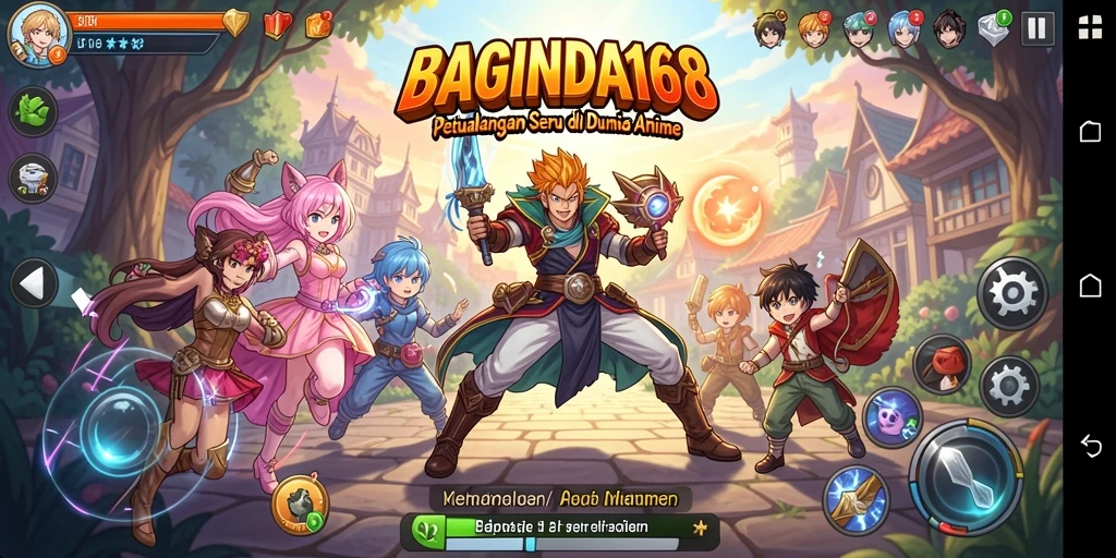 Tampilan gameplay BAGINDA168 yang menakjubkan dengan karakter anime.