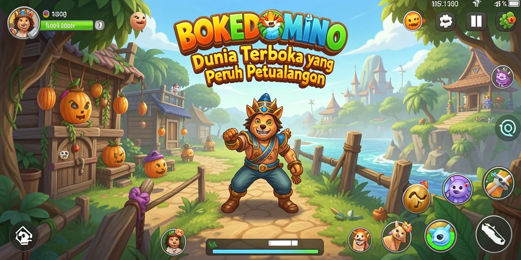 Tampilan gameplay Open World yang menarik dari BOKEDOMINO.