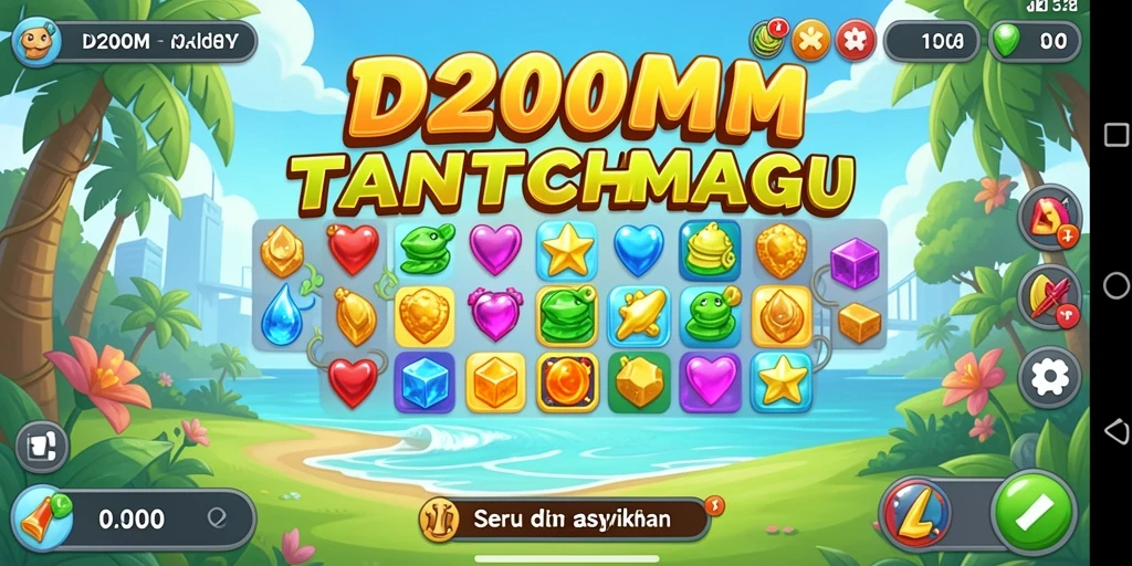 Tampilan gameplay D200M yang penuh warna dan menantang.