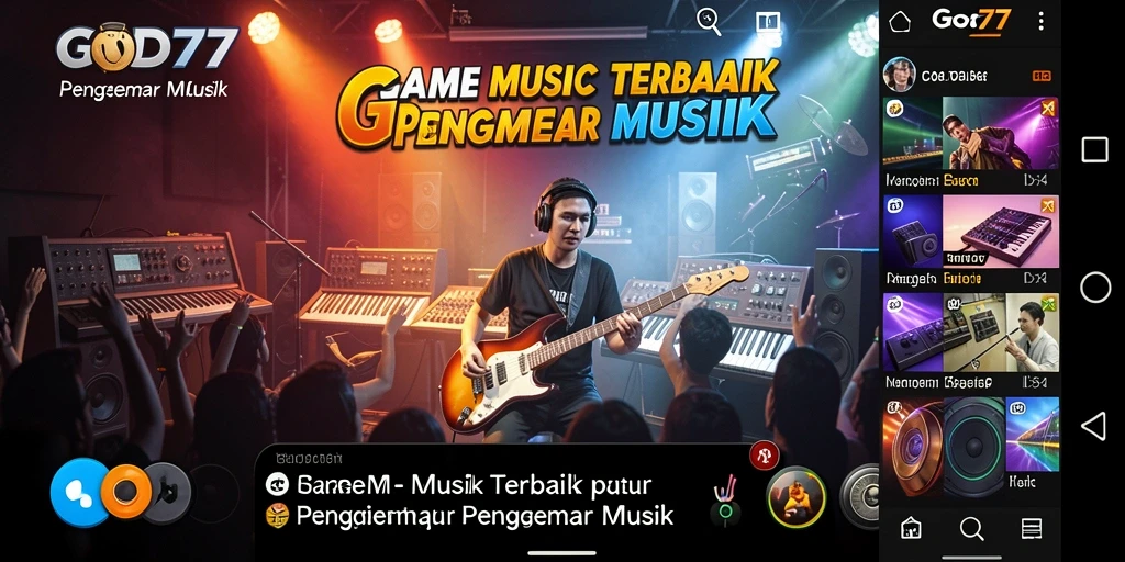 Tampilan gameplay asyik dengan berbagai lagu menarik di GOD77.