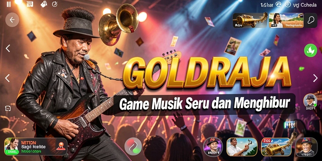 Screenshot gameplay GOLDRAJA dengan aksi musik seru.