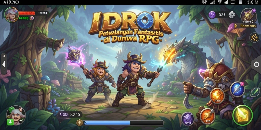 Tampilan gameplay epik dari IDROK saat berpetualang di dunia fantastis.