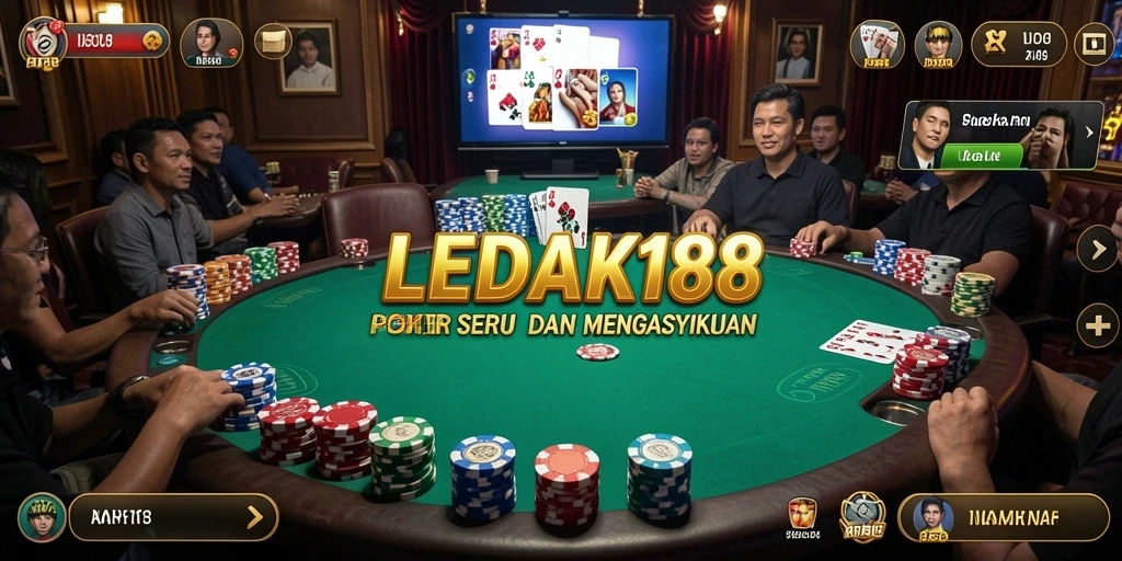 Screenshot gameplay LEDAK188 saat pemain menikmati poker.
