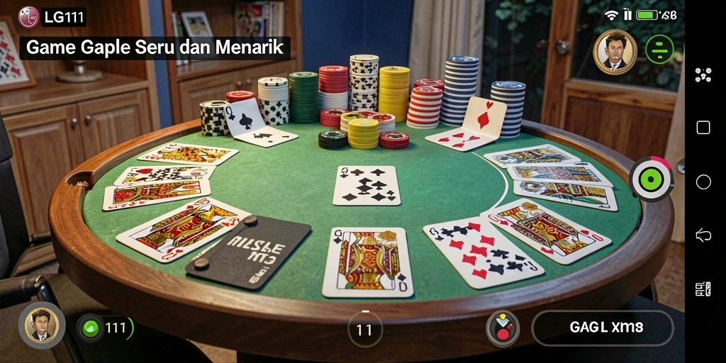 Tampilan menarik dari gameplay Gaple di LG111.