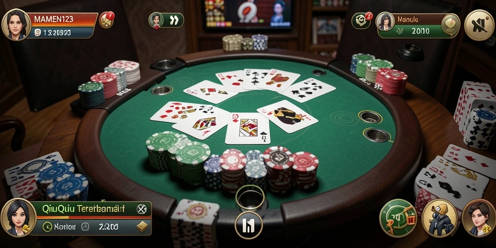 Tampilan gameplay MAMEN123 yang seru saat bermain QiuQiu.