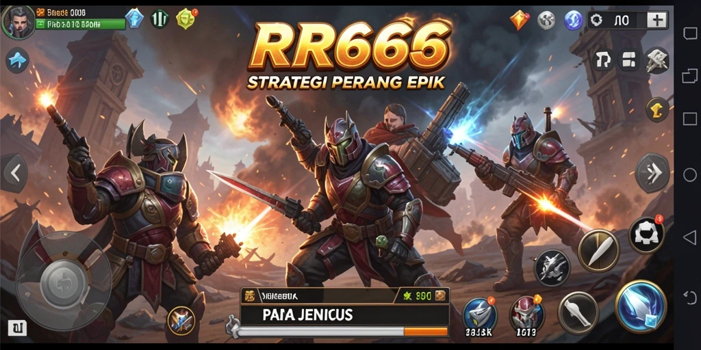 Screenshot utama RR666 menampilkan pertempuran taktis yang dinamis dan mendebarkan.
