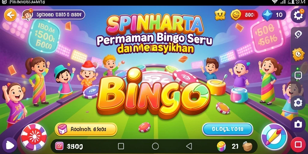 Tampilan gameplay seru dalam SPINHARTA dengan kartu Bingo.